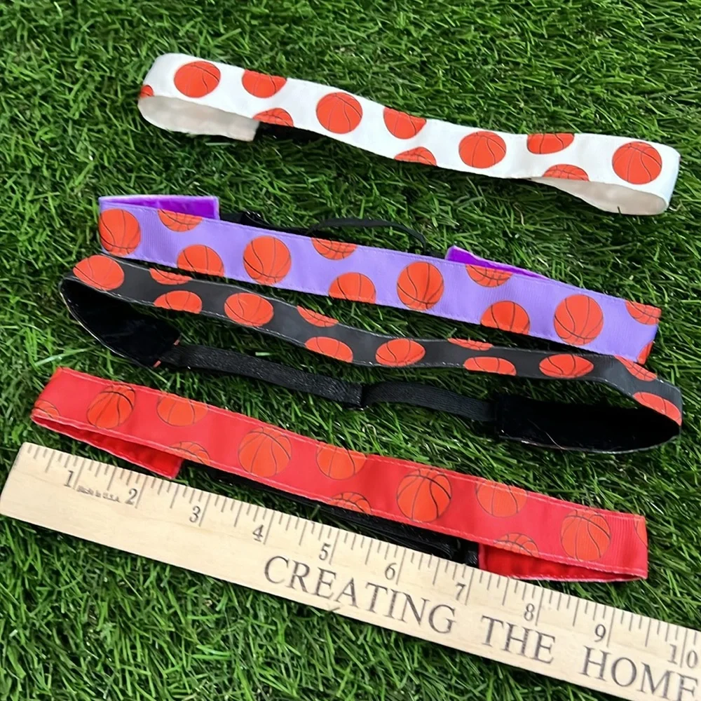 Girls Adjustable Basketball Print Headbands- 4